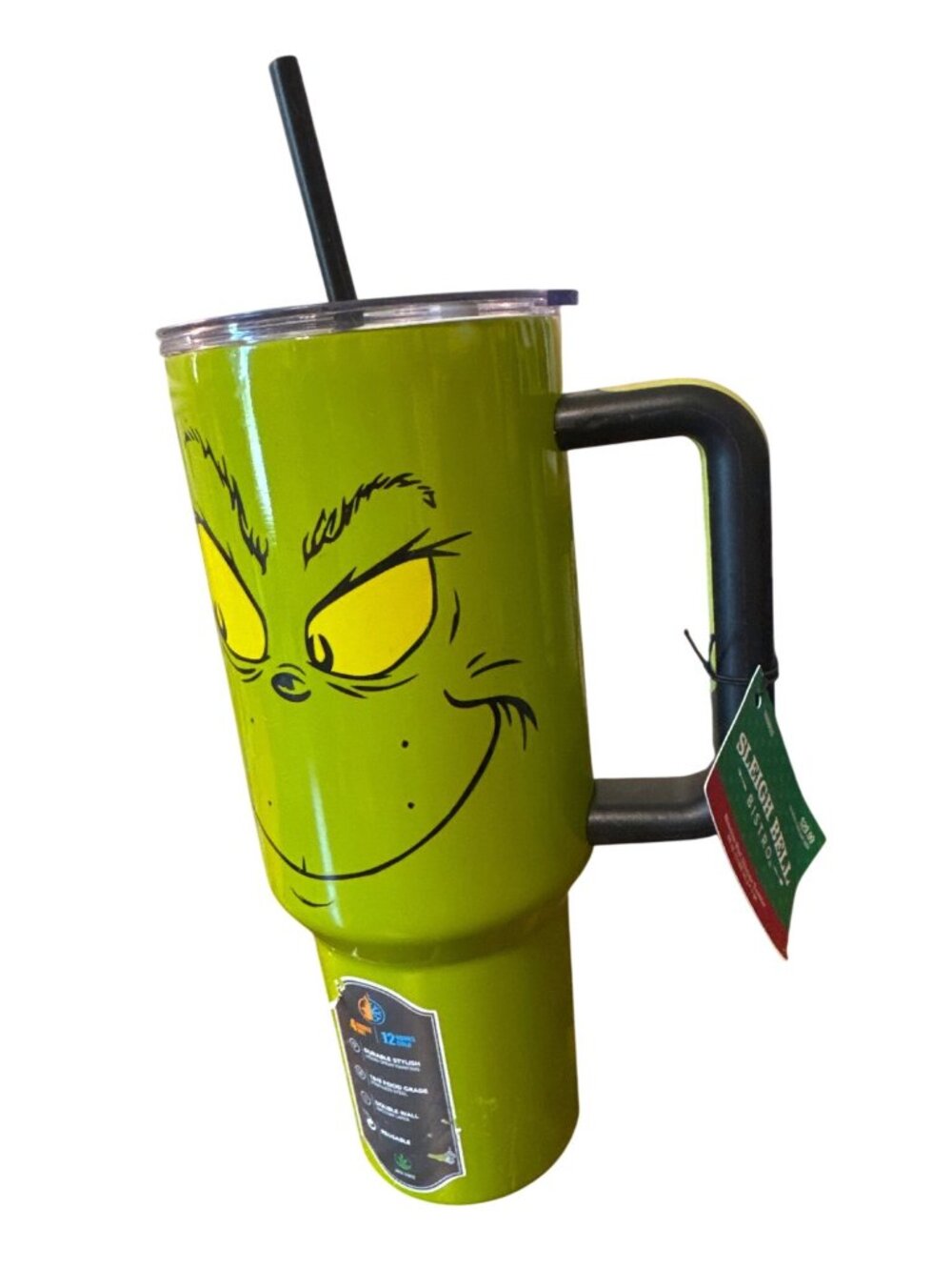 Grinch NEW 40 oz Tumbler NWT With Straw